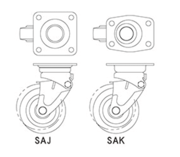 shock absorbing caster mounting